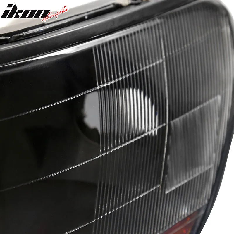 1998-2002 Honda Accord 2DR 4DR Black Driving Headlights Head Lamps