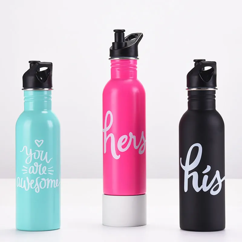 2024 Single-Layer Stainless Steel Cup Outdoor Sports Water Bottle Portable Portable Water Cup Large Capacity Cup
