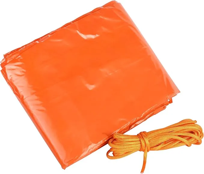 4 Pack Emergency Survival Tent Life Shelter 2 Person Mylar Tube Tents Tarp with Whistle & Paracord Year-Round All Weather Protection for Car Outdoor Hiking Camping Gear Equipment & First Aid Supplies