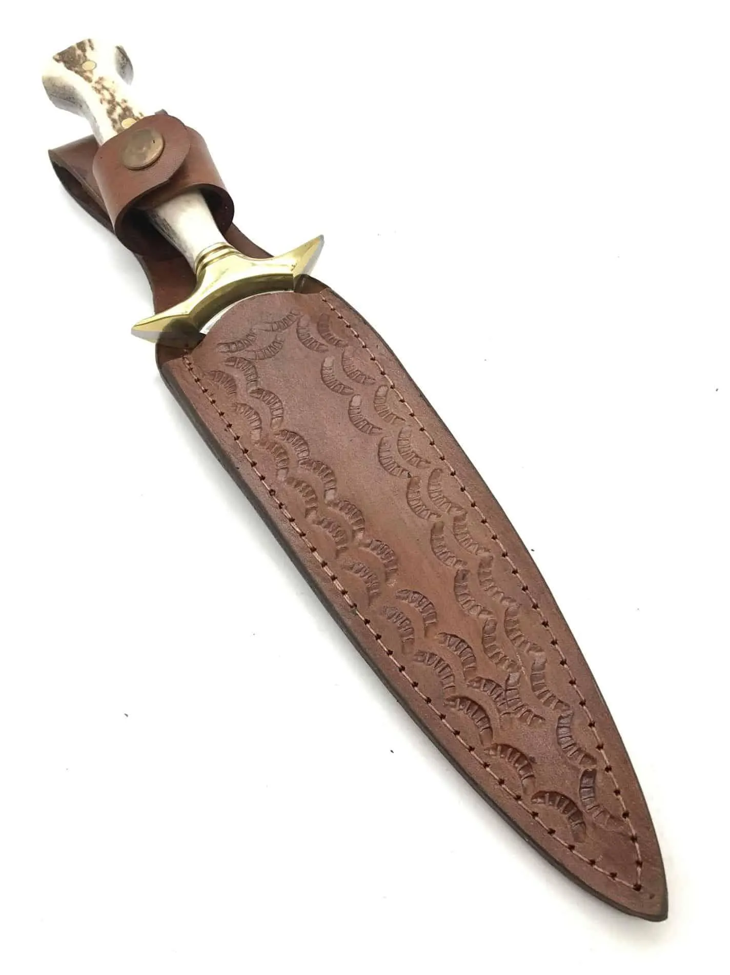Deer Antler Handle Double Edged Hunter Dagger