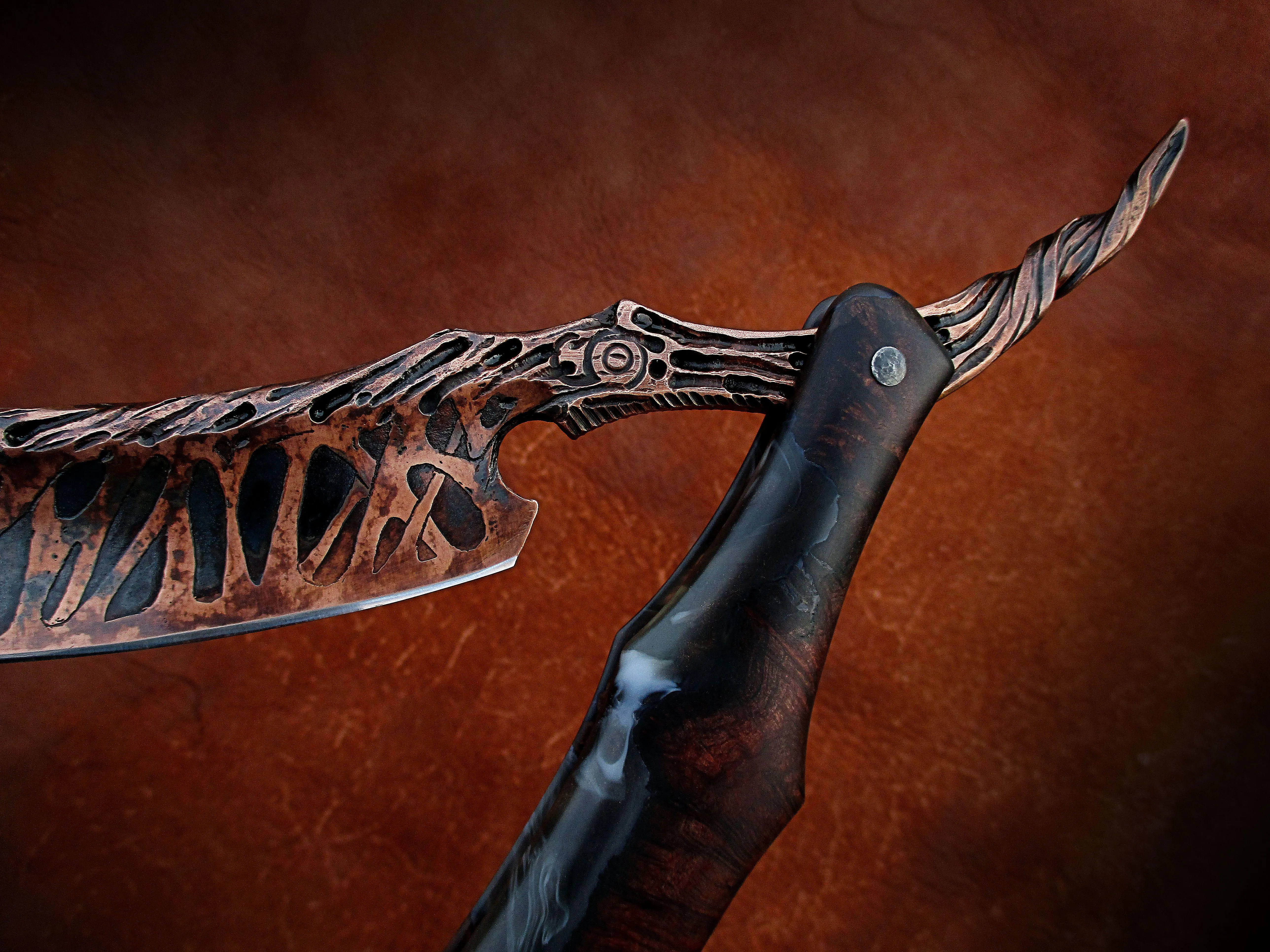 Dylan Farnham Copper Plated Straight Razor
