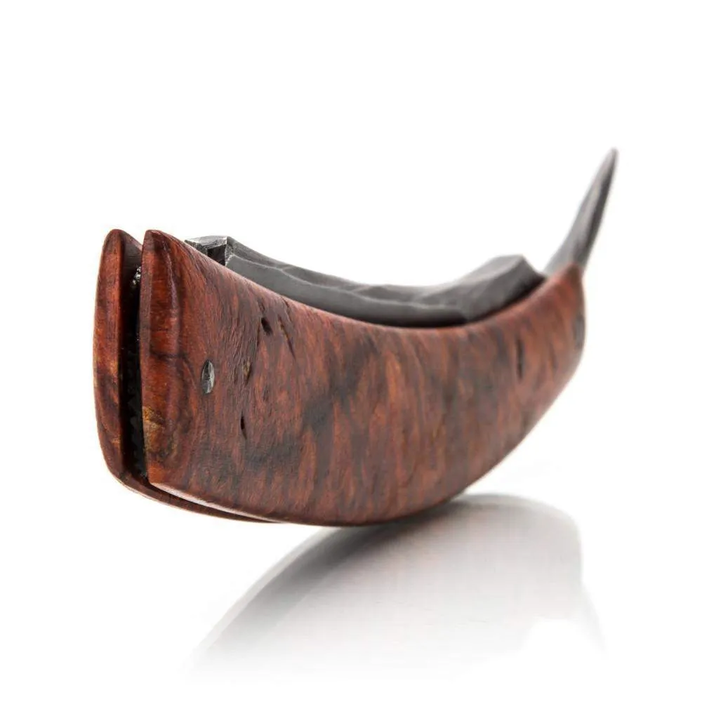 Dylan Farnham Custom Straight Razor - California Buckeye Burl Scales