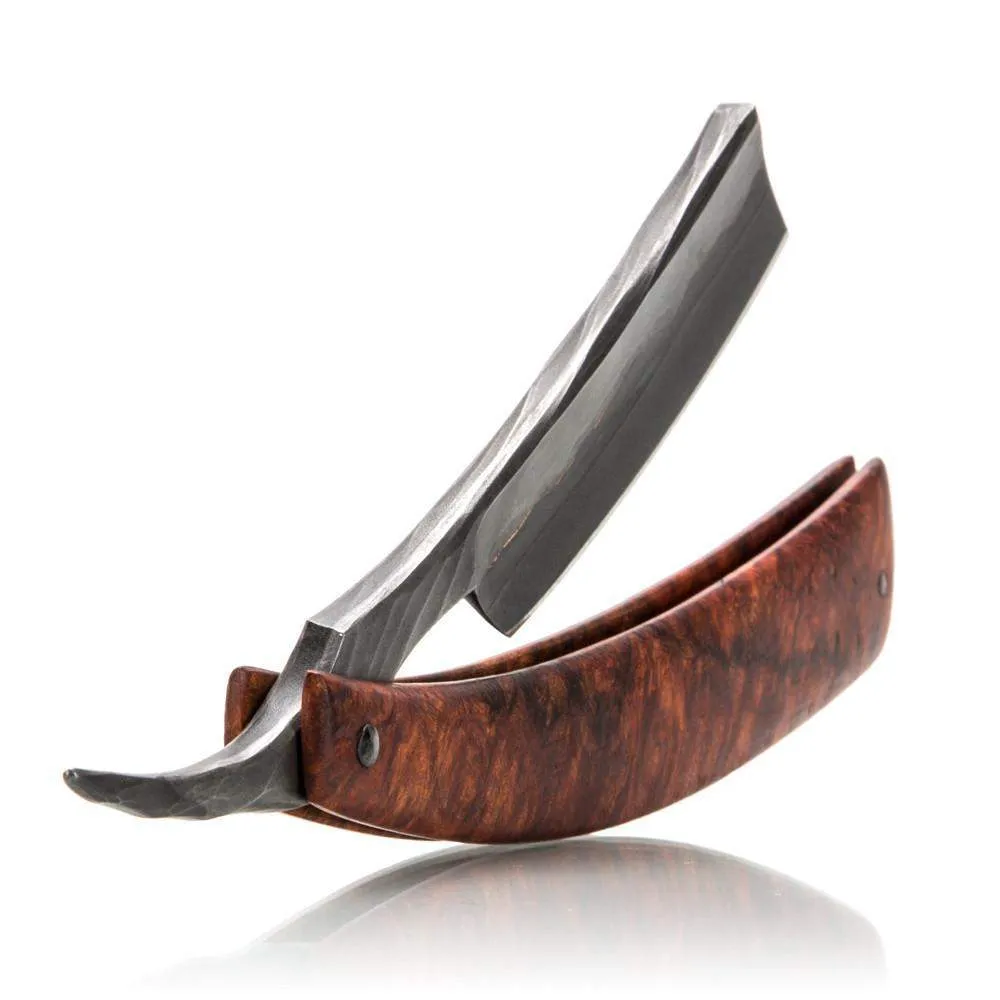 Dylan Farnham Custom Straight Razor - California Buckeye Burl Scales