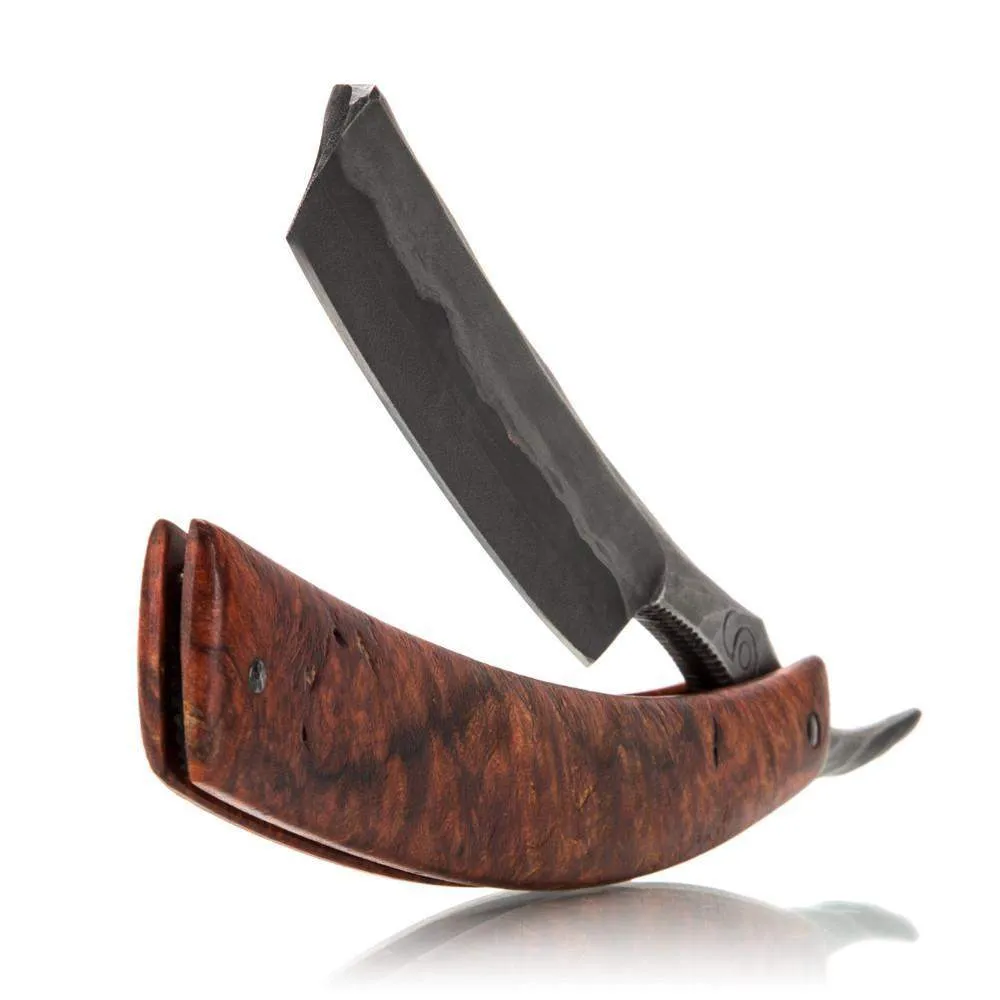 Dylan Farnham Custom Straight Razor - California Buckeye Burl Scales