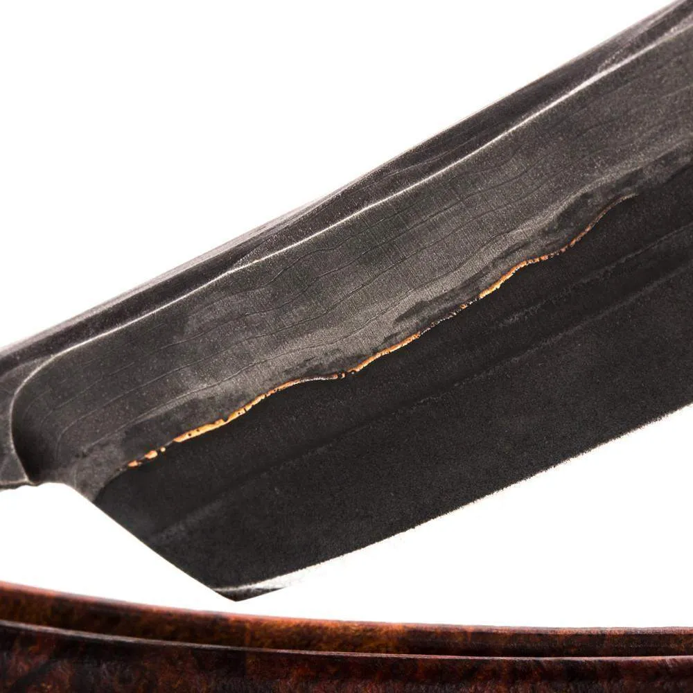 Dylan Farnham Custom Straight Razor - California Buckeye Burl Scales