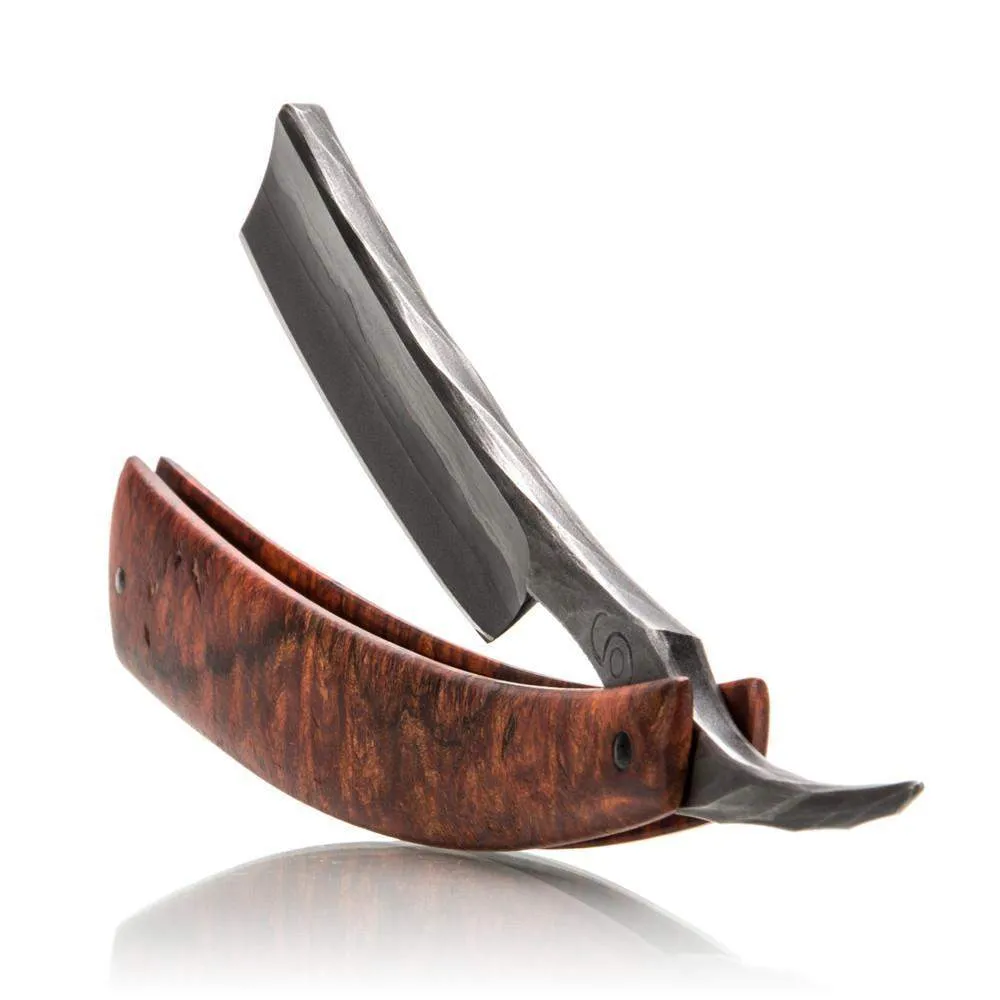 Dylan Farnham Custom Straight Razor - California Buckeye Burl Scales