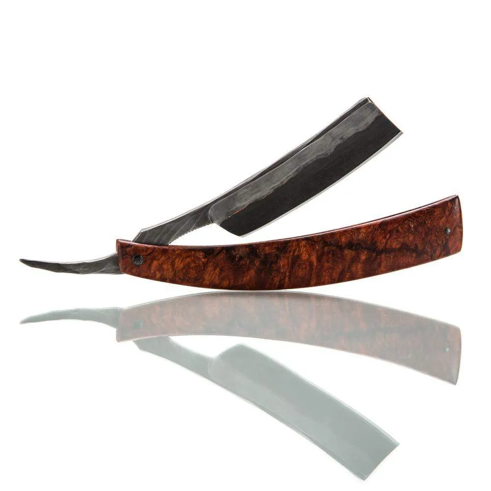 Dylan Farnham Custom Straight Razor - California Buckeye Burl Scales