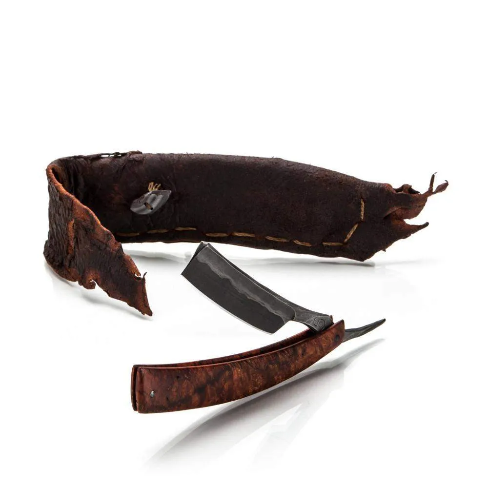 Dylan Farnham Custom Straight Razor - California Buckeye Burl Scales