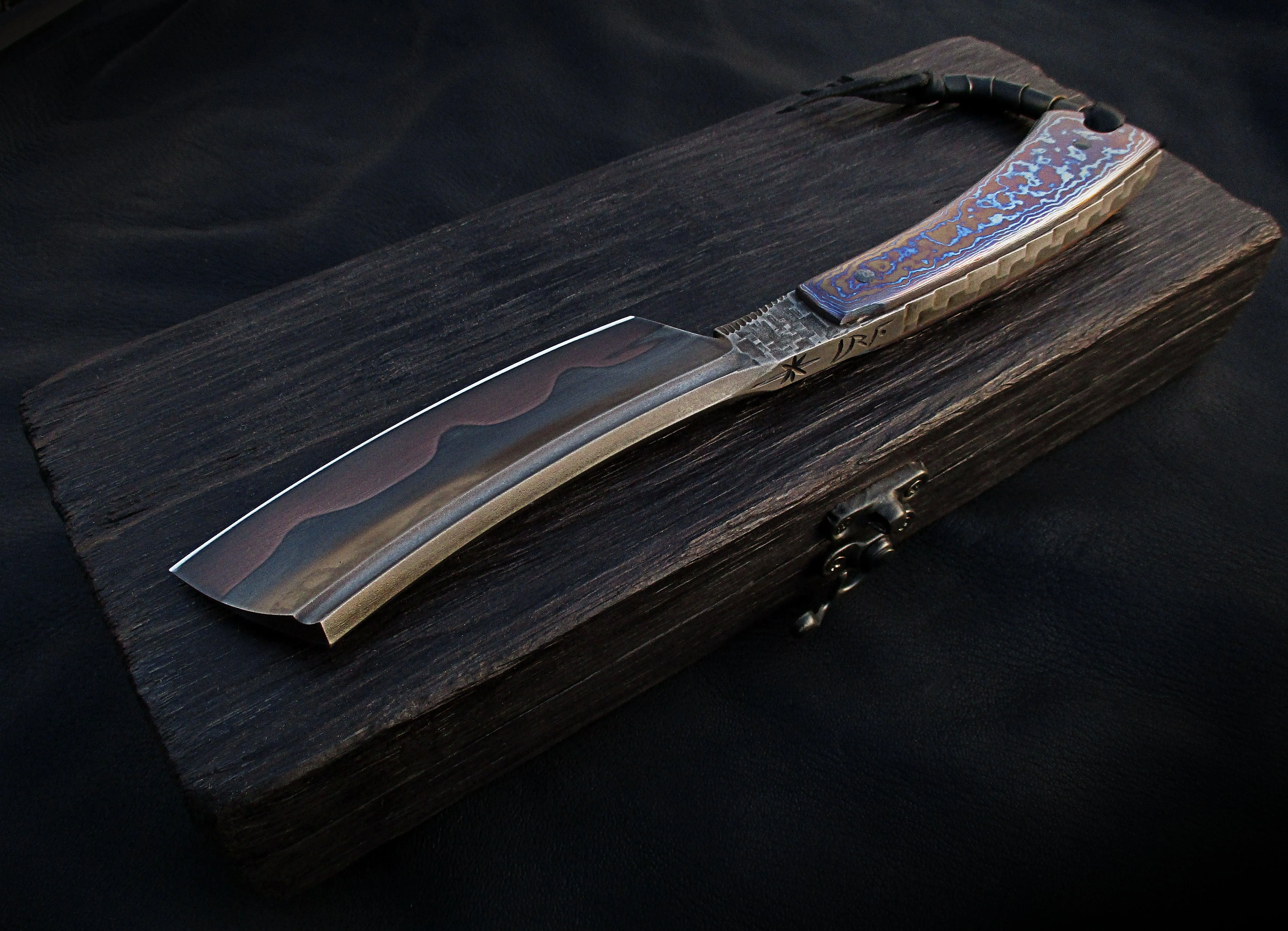 Dylan Farnham Timascus Handle Custom Kamisori Razor