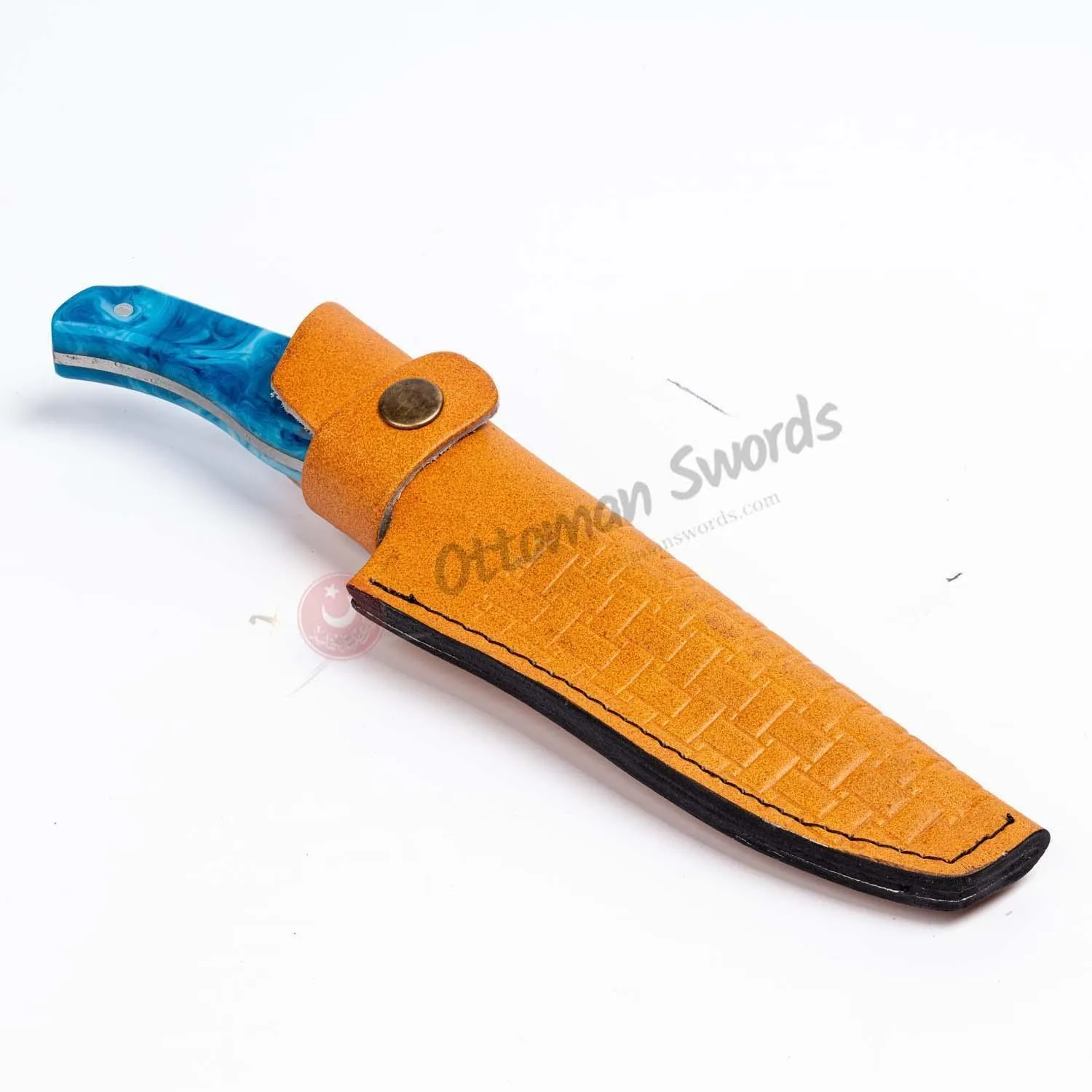 Epoxy Resin Handle Hunting Knife Blue
