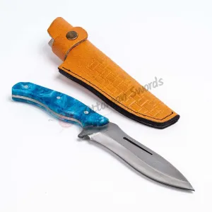 Epoxy Resin Handle Hunting Knife Blue