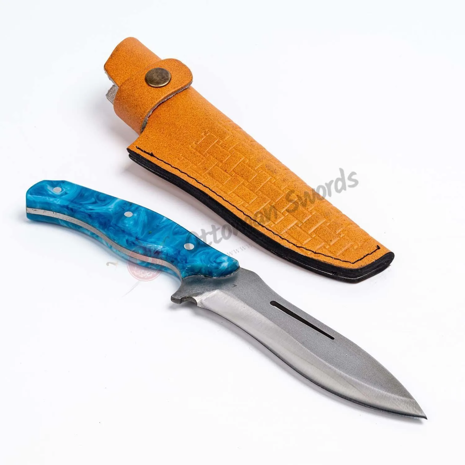 Epoxy Resin Handle Hunting Knife Blue
