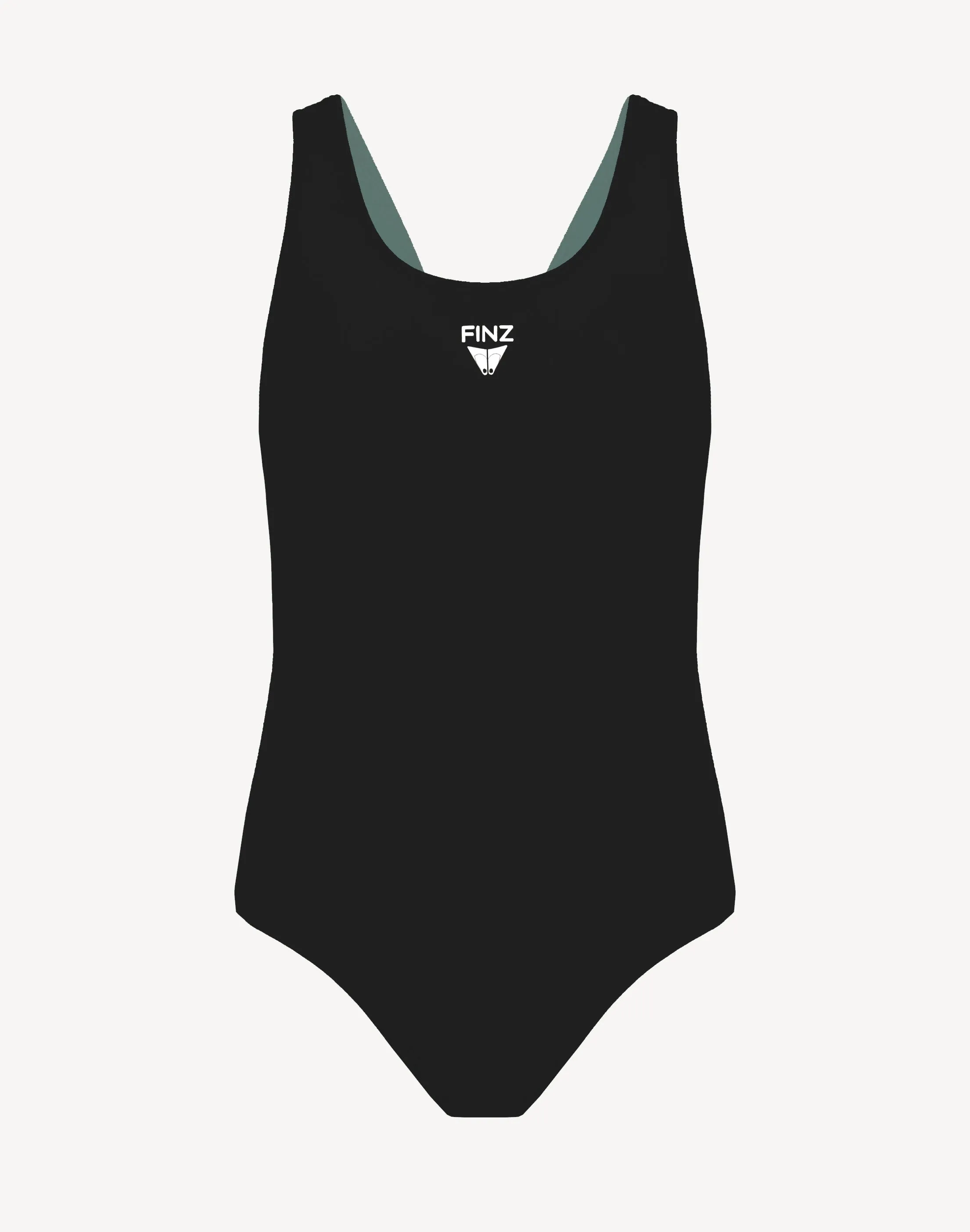 Girls Finz Solid Vaporback Polyester One Piece