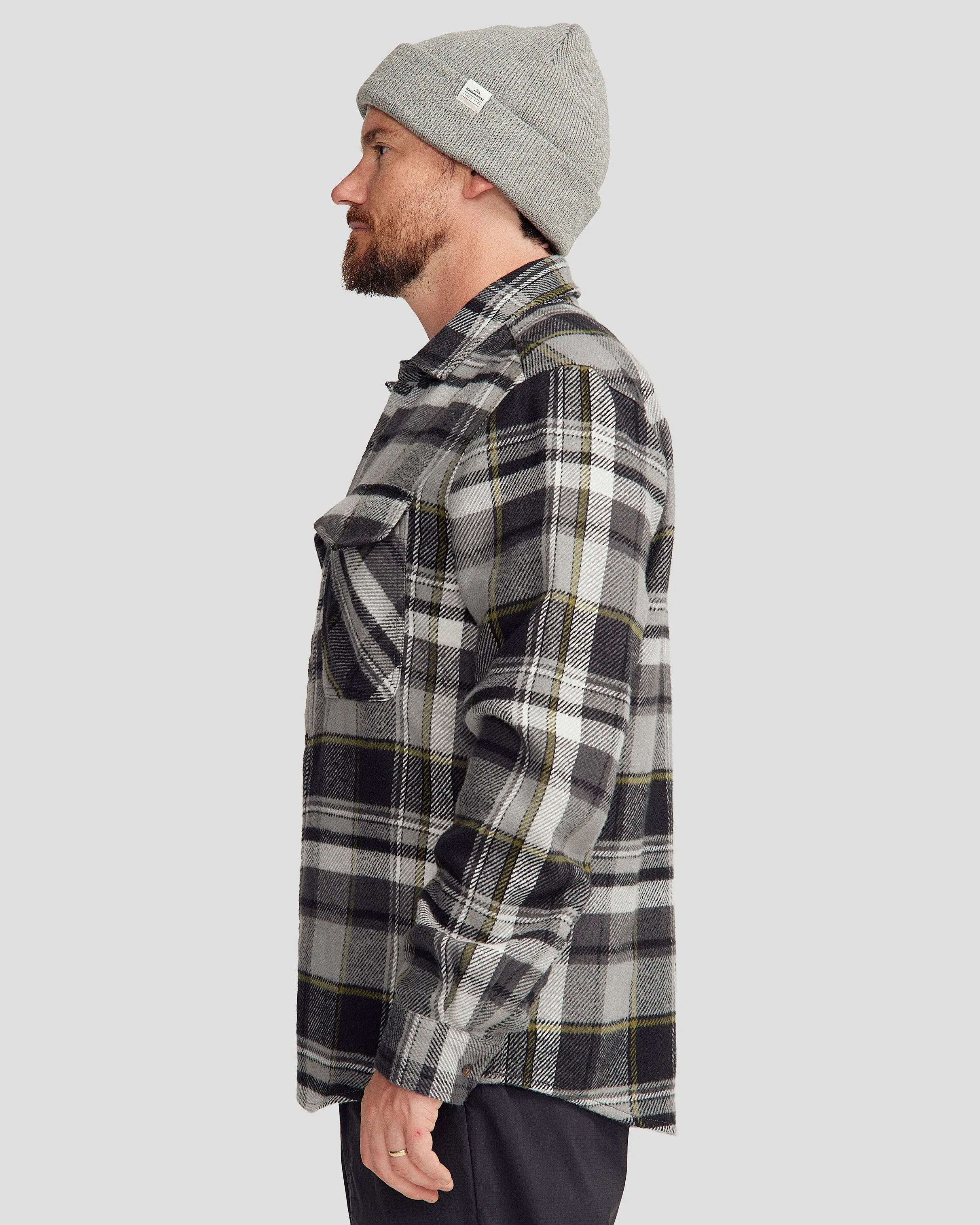 Men's Huntly Long Sleeve Shirt - Hut Plaid Steel Grey