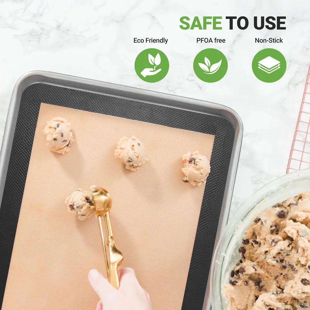 Silicone Baking Sheet - Reusable, Easy & Convenient, Nonstick Matt Used For Oven - (Black)